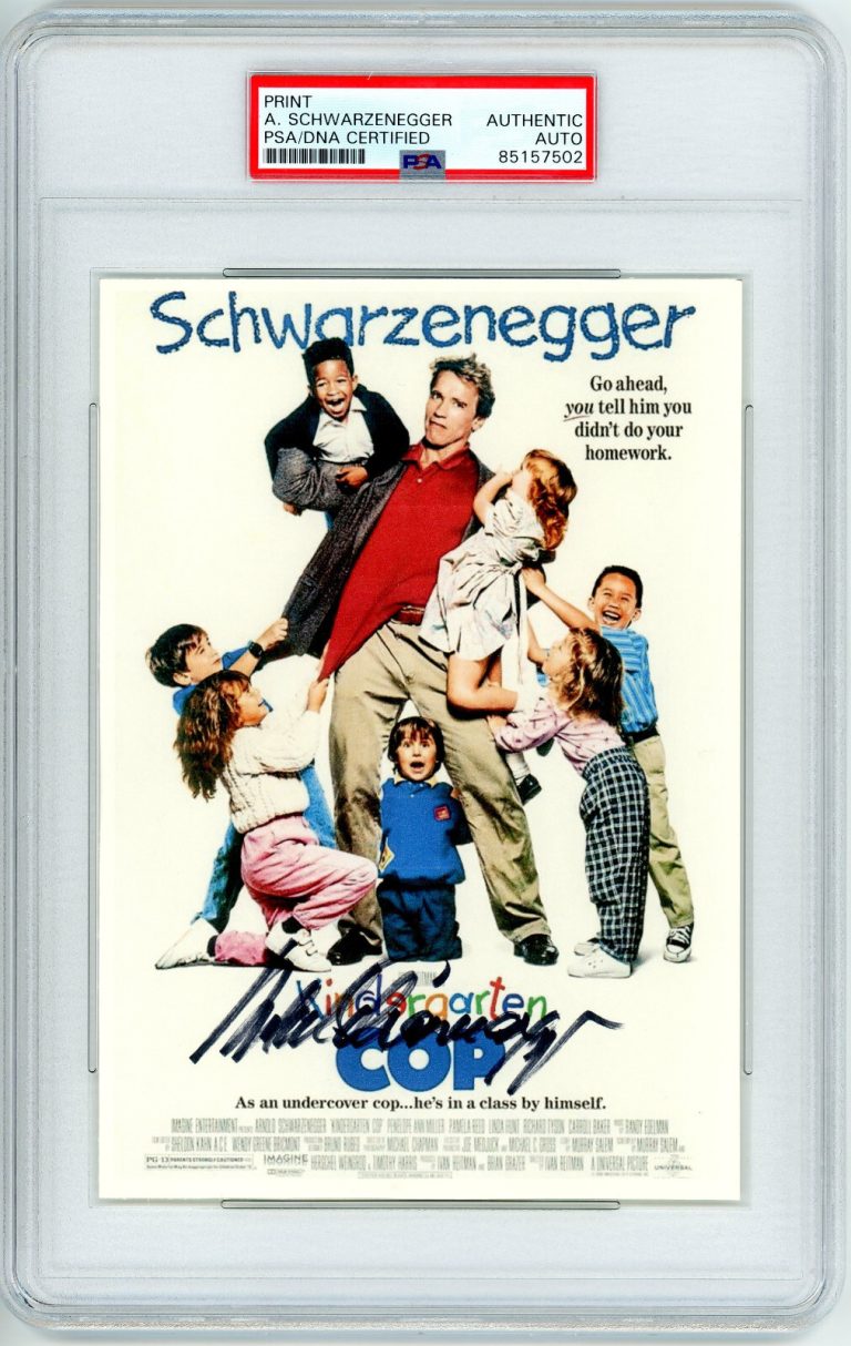 PSA/DNA Arnold Schwarzenegger Signed Original Kindergarten Cop Photograph Print