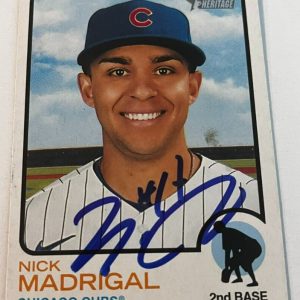 NICK MADRIGAL SIGNED 2022 TOPPS HERITAGE BASEBALL CARD AUTO