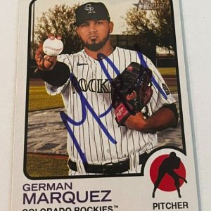 GERMAN MARQUEZ SIGNED 2022 TOPPS HERITAGE BASEBALL CARD AUTO