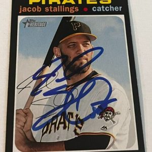 JACOB STALLINGS SIGNED 2020 TOPPS HERITAGE BASEBALL CARD AUTO