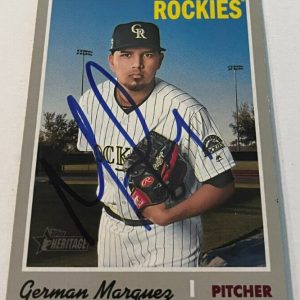 GERMAN MARQUEZ SIGNED 2019 TOPPS HERITAGE BASEBALL CARD AUTO
