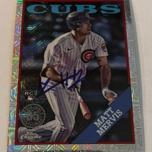 MATT MERVIS SIGNED 2023 TOPPS CHROME BASEBALL CARD AUTO