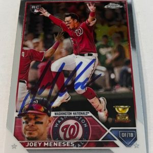 JOEY MENESES SIGNED 2023 TOPPS CHROME BASEBALL CARD AUTO