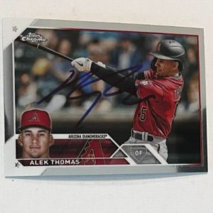 ALEK THOMAS SIGNED 2023 TOPPS CHROME BASEBALL CARD AUTO