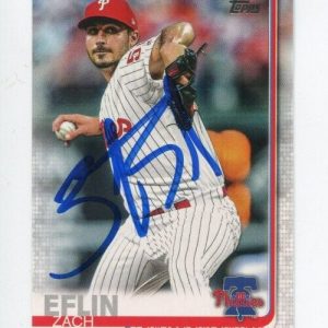 ZACH EFLIN SIGNED 2019 TOPPS BASEBALL CARD AUTO