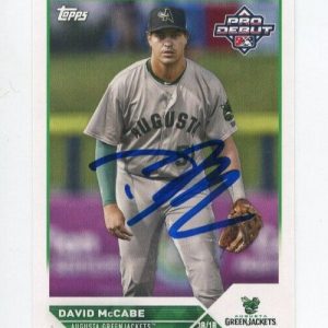DAVID MCCABE SIGNED 2023 TOPPS PRO DEBUT BASEBALL CARD AUTO