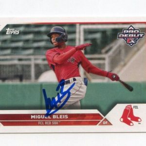 MIGUEL BLEIS SIGNED 2023 TOPPS PRO DEBUT BASEBALL CARD AUTO