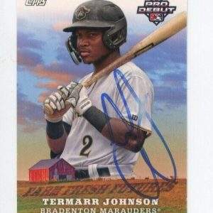 TERMARR JOHNSON SIGNED 2023 TOPPS PRO DEBUT FARM FRESH BASEBALL CARD AUTO
