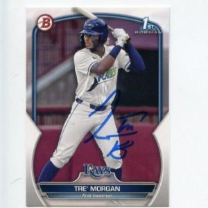 TRE' MORGAN SIGNED 2023 BOWMAN DRAFT BASEBALL CARD AUTO TRE