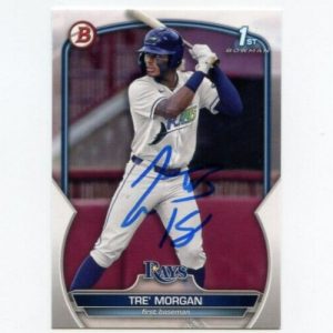 TRE' MORGAN SIGNED 2023 BOWMAN DRAFT BASEBALL CARD AUTO TRE