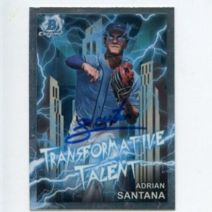 ADRIAN SANTANA SIGNED 2023 BOWMAN CHROME DRAFT TRANSFORMATIVE TALENT CARD AUTO