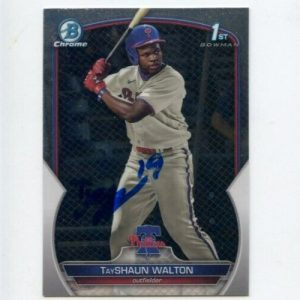 TJAYY WALTON SIGNED 2023 BOWMAN CHROME DRAFT CARD AUTO TAYSHAUN