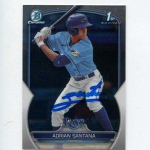 ADRIAN SANTANA SIGNED 2023 BOWMAN CHROME DRAFT CARD AUTO