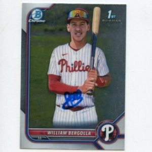 WILLIAM BERGOLLA SIGNED 2022 BOWMAN CHROME CARD AUTO