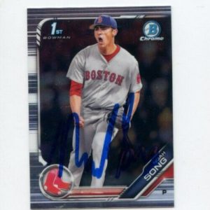 NOAH SONG SIGNED 2019 BOWMAN CHROME DRAFT CARD AUTO