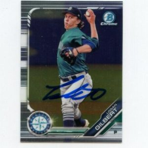 LOGAN GILBERT SIGNED 2019 BOWMAN CHROME DRAFT CARD AUTO