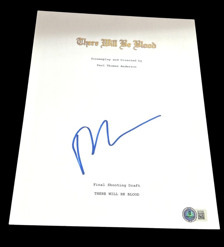 PAUL THOMAS ANDERSON SIGNED AUTOGRAPH MOVIE SCRIPT THERE WILL BE BLOOD BECKETT M