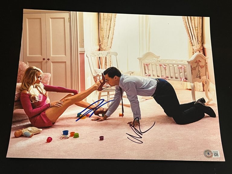 LEONARDO DICAPRIO MARGOT ROBBIE SIGNED 11X14 PHOTO WOLF OF WALL STREET BECKETT D