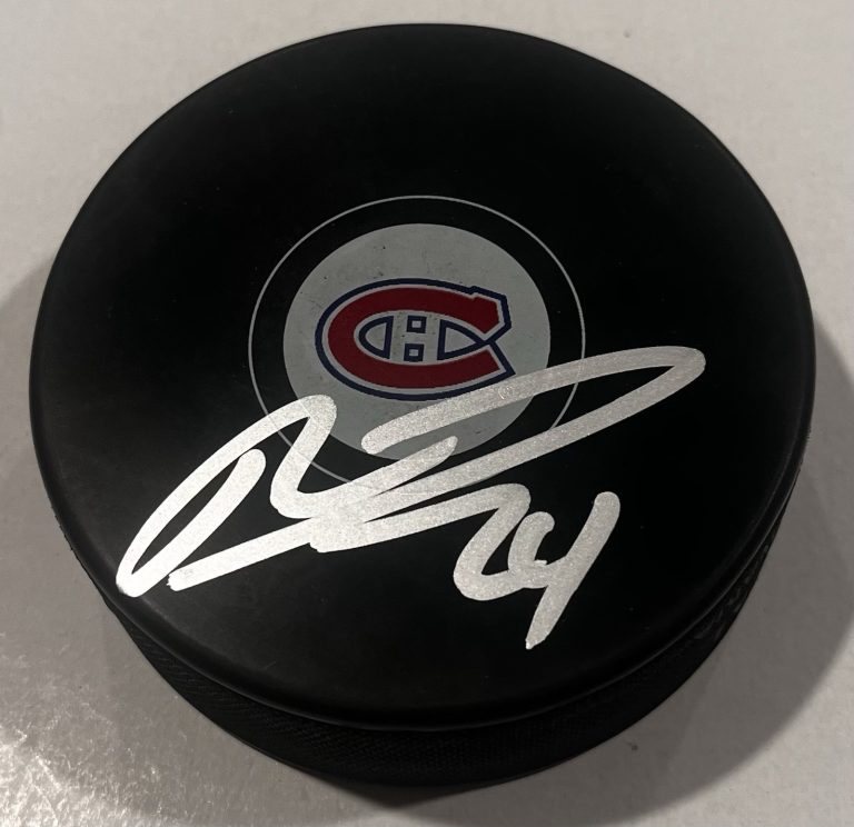PHILLIP DANAULT SIGNED MONTREAL CANADIENS HOCKEY PUCK W/ CASE COA