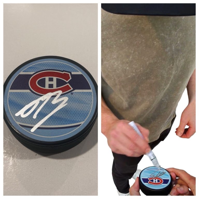OWEN BECK SIGNED MONTREAL CANADIENS HOCKEY PUCK W/ CASE COA