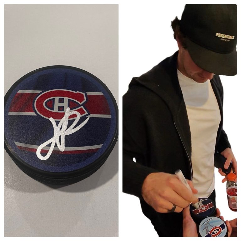 ALEXANDRE TEXIER SIGNED MONTREAL CANADIENS HOCKEY PUCK W/ CASE COA
