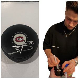 ZACHARY BOLDUC SIGNED MONTREAL CANADIENS HOCKEY PUCK W/ CASE COA