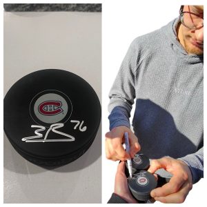 ZACHARY BOLDUC SIGNED MONTREAL CANADIENS HOCKEY PUCK W/ CASE COA