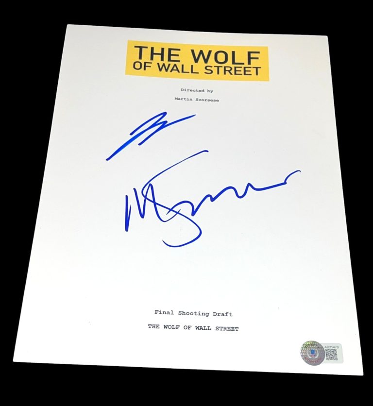 MARTIN SCORSESE LEONARDO DICAPRIO SIGNED SCRIPT WOLF OF WALL STREET BECKETT X2