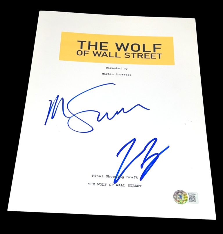 MARTIN SCORSESE LEONARDO DICAPRIO SIGNED SCRIPT WOLF OF WALL STREET BECKETT X3