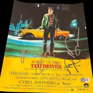 TAXI DRIVER CAST SIGNED AUTOGRAPH 11x14 DENIRO FOSTER SCORSESE BECKETT BAS COA D