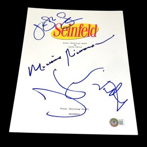 SEINFELD CAST SIGNED AUTOGRAPH SCRIPT TELEVISION DREYFUS RICHARDS BECKETT BAS E