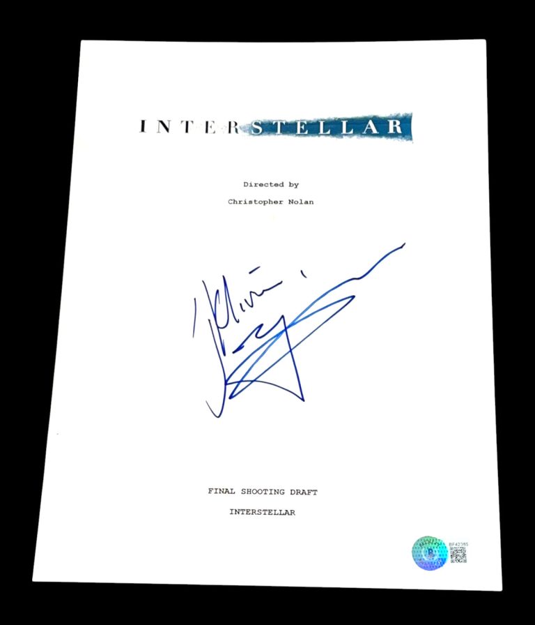MATTHEW MCCONAUGHEY SIGNED AUTOGRAPH INTERSTELLAR SCRIPT MOVIE BECKETT BAS AUTO