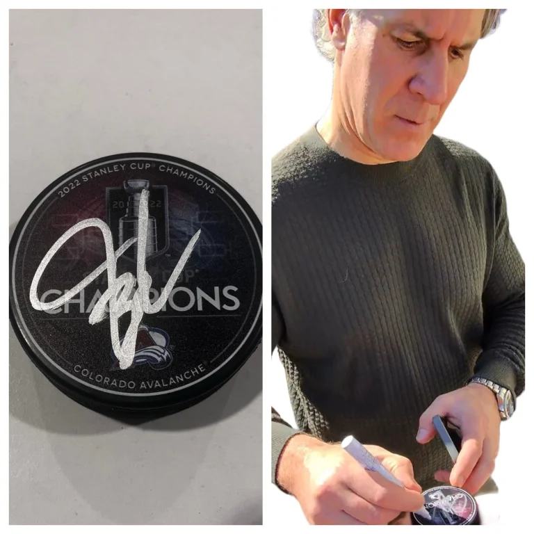 JARED BEDNAR SIGNED COLORADO AVALANCHE 2022 STANLEY CUP HOCKEY PUCK W/ CASE COA