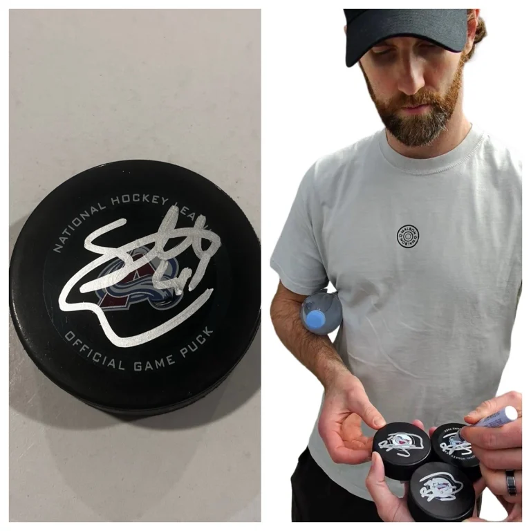 SCOTT WEDGEWOOD SIGNED COLORADO AVALANCHE GAME HOCKEY PUCK W/ CASE COA