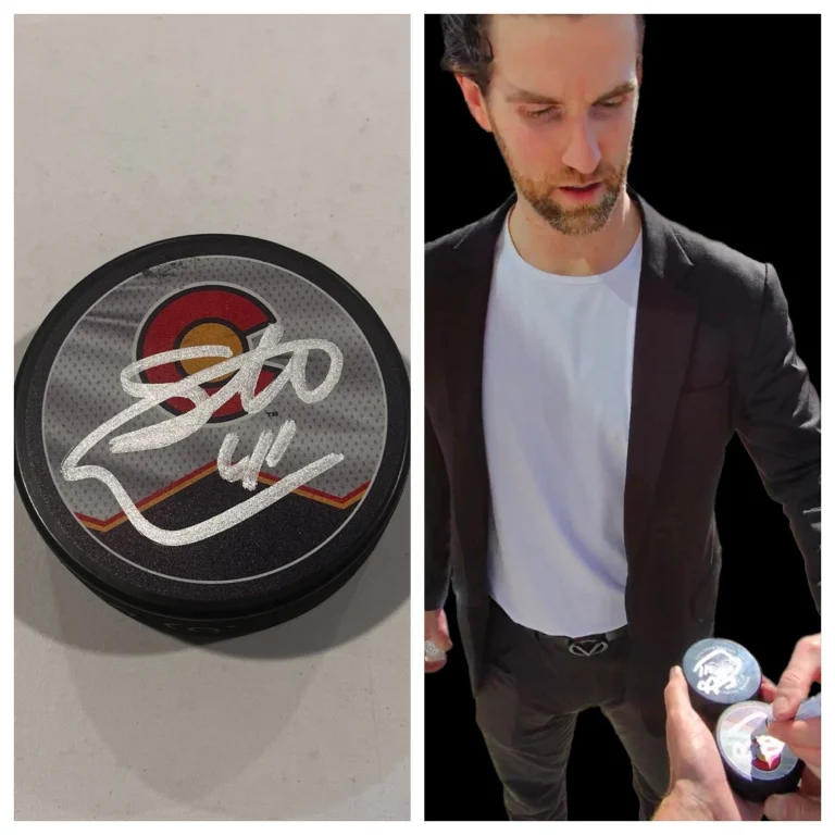 SCOTT WEDGEWOOD SIGNED COLORADO AVALANCHE HOCKEY PUCK W/ CASE COA