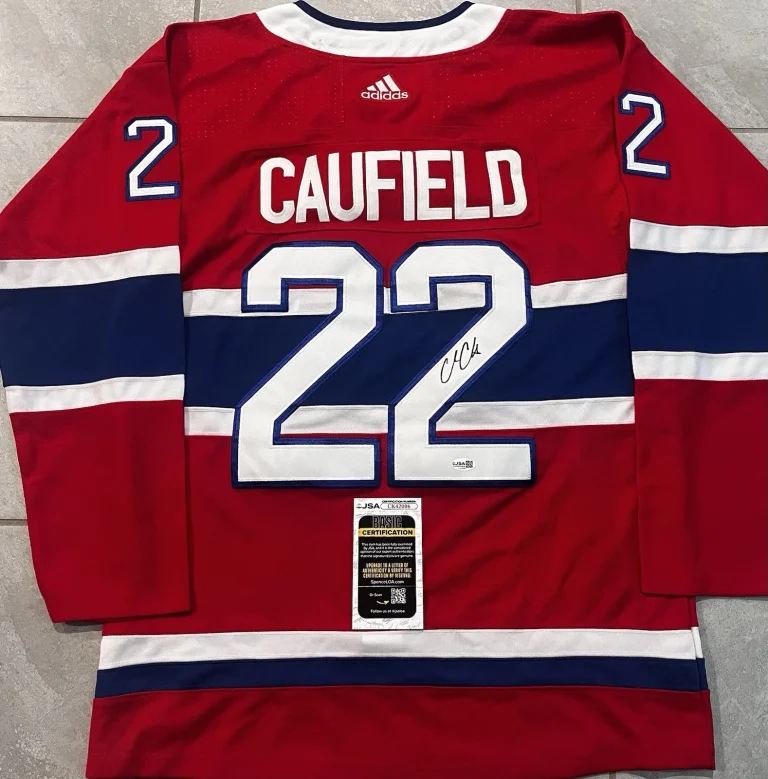 COLE CAUFIELD SIGNED MONTREAL CANADIENS HOCKEY JERSEY JSA COA