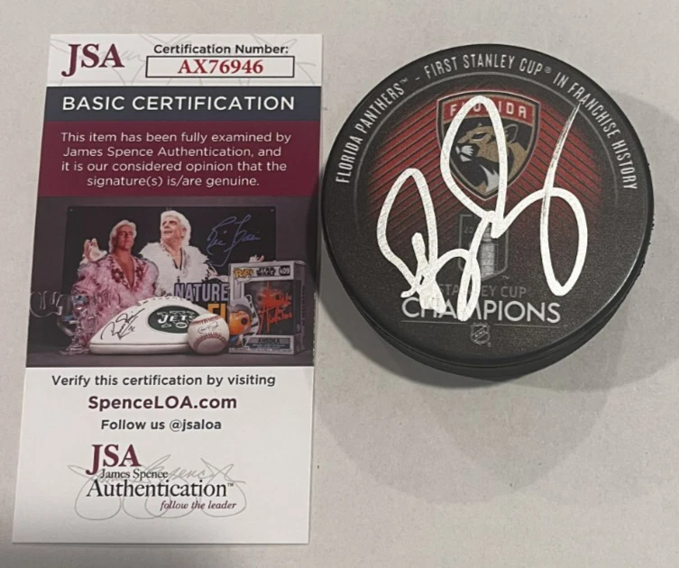 BILL ZITO SIGNED FLORIDA PANTHERS 2024 STANLEY CUP PUCK W/ CASE JSA COA
