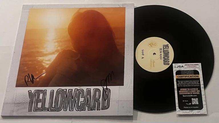 YELLOWCARD BAND SIGNED OCEAN AVENUE LP VINYL RECORD ALBUM RYAN KEY SEAN JSA COA