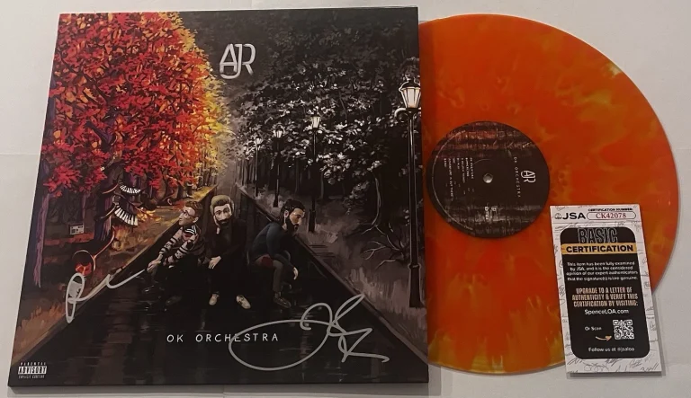 AJR BAND SIGNED OK ORCHESTRA LP VINYL RECORD ALBUM RYAN JACK MET JSA COA