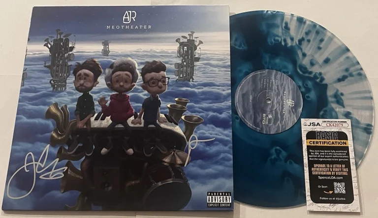 AJR BAND SIGNED NEOTHEATER LP VINYL RECORD ALBUM RYAN JACK MET JSA COA
