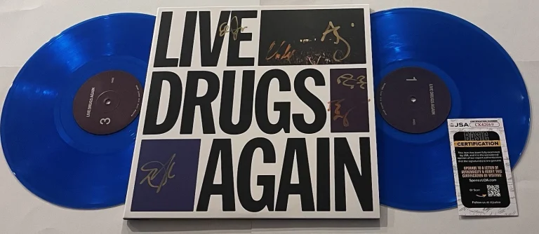 THE WAR ON DRUGS SIGNED LIVE DRUGS AGAIN LP VINYL RECORD ALBUM ADAM +5 JSA COA