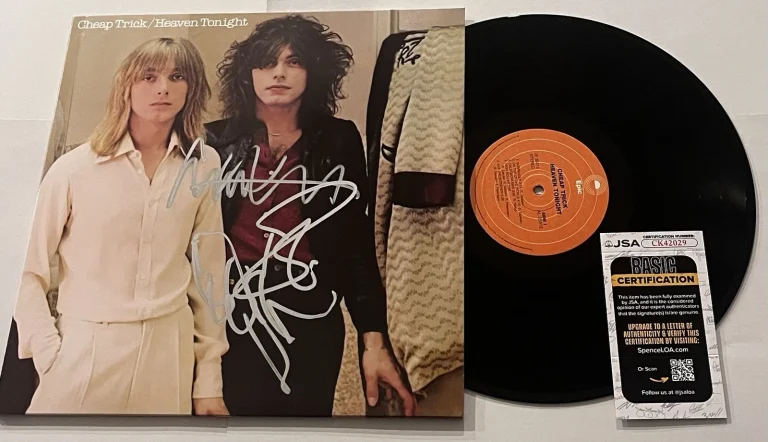 CHEAP TRICK SIGNED HEAVEN TONIGHT LP VINYL RECORD ALBUM ROBIN RICK TOM JSA COA