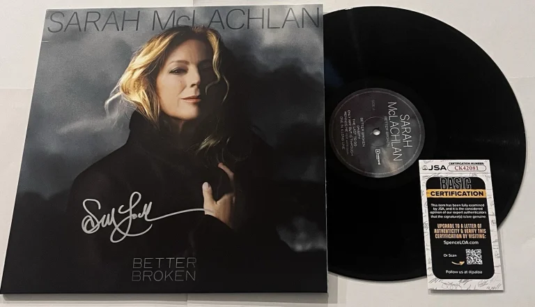 SARAH MCLACHLAN SIGNED BETTER BROKEN LP VINYL RECORD ALBUM JSA COA