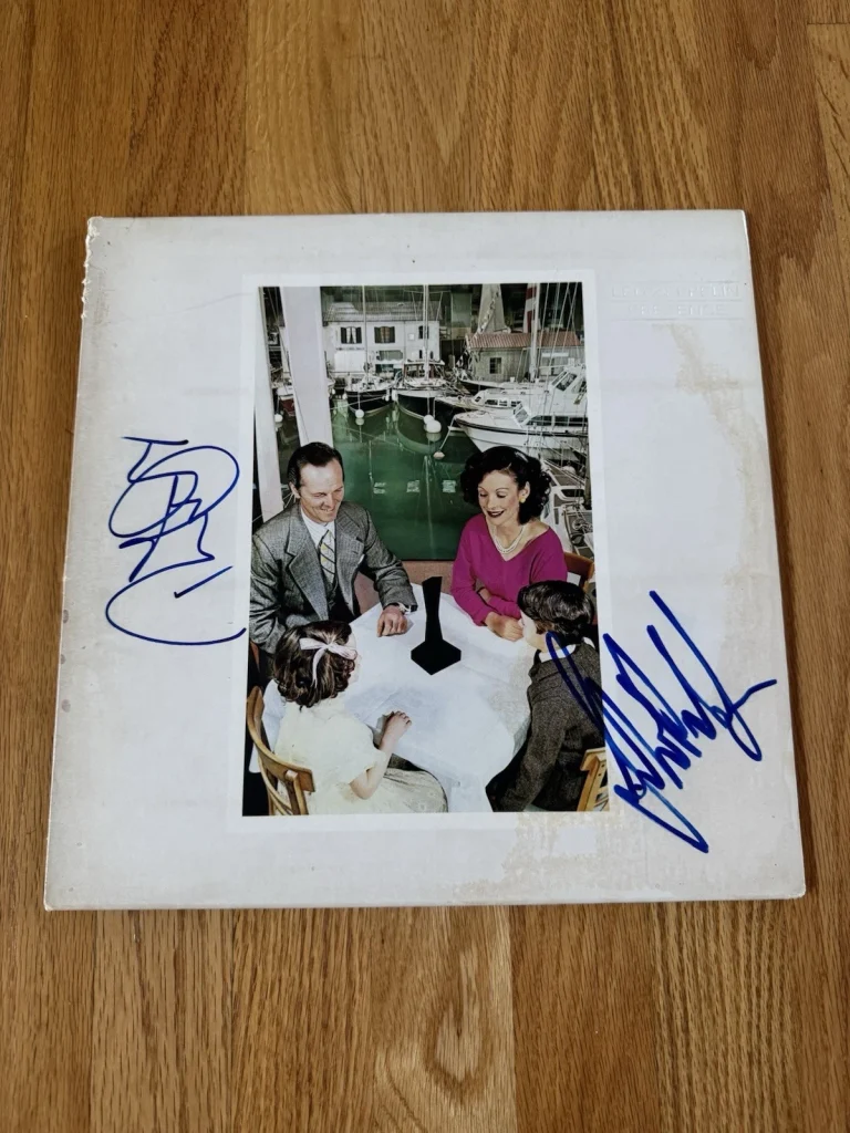 Nice Led Zeppelin Presence Album Signed Robert Plant + John Paul Jones JSA LOA