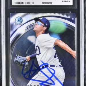 RILEY GREENE SIGNED 2020 BOWMAN CHROME DRAFT CARD #GOG-RG CGC 8.5 JSA 9 AUTO