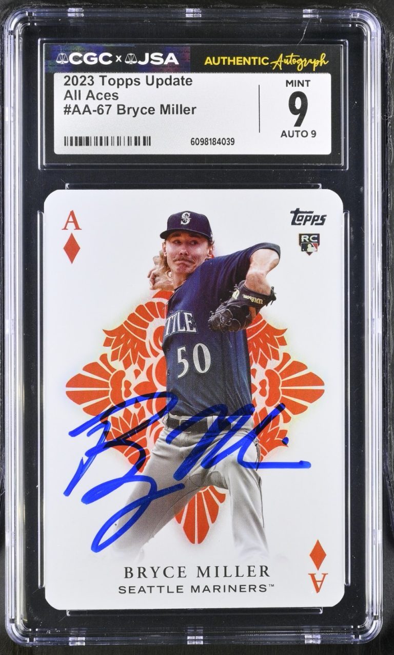BRYCE MILLER SIGNED 2023 TOPPS UPDATE ALL ACES CARD #AA-67 CGC 9 JSA 9 AUTO