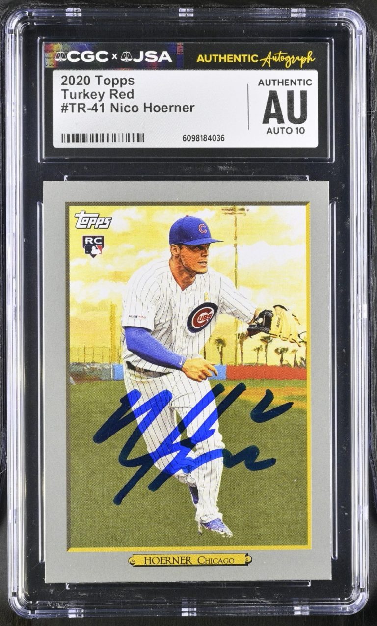 NICO HOERNER SIGNED 2020 TOPPS TURKEY RED ROOKIE CARD #TR-41 CGC AU JSA 10 AUTO
