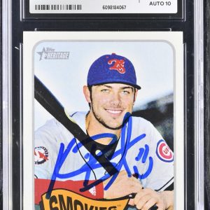 KRIS BRYANT SIGNED 2014 TOPPS HERITAGE MINORS ROOKIE CARD #30 CGC AU JSA 10 AUTO
