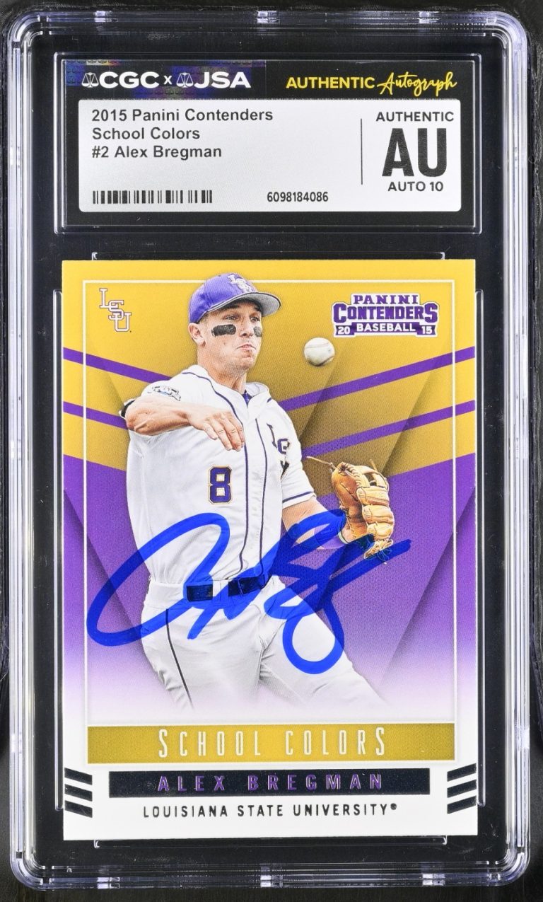 ALEX BREGMAN SIGNED 2015 PANINI CONTENDERS ROOKIE CARD #2 CGC AU JSA 10 AUTO