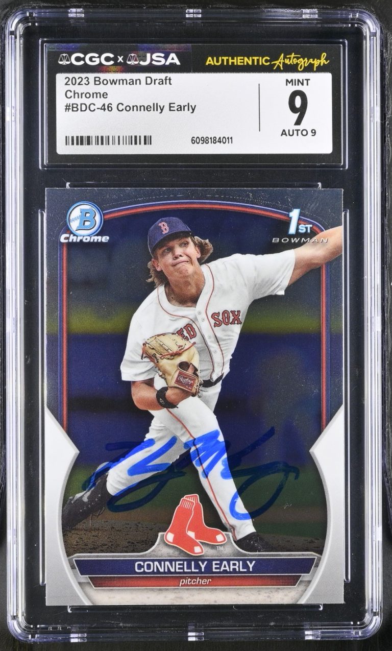 CONNELLY EARLY SIGNED 2023 BOWMAN DRAFT CHROME CARD #BDC-46 CGC 9 JSA 9 AUTO